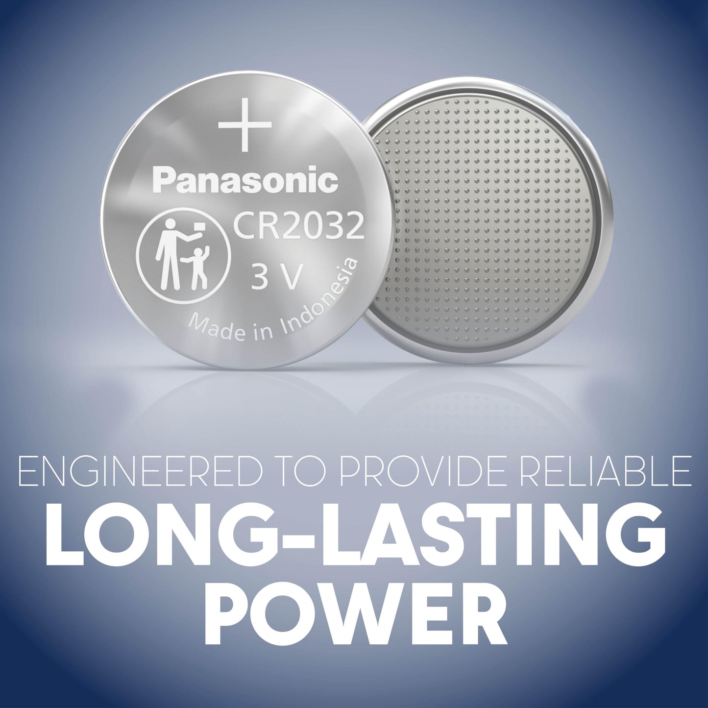Panasonic CR2032 3.0 Volt Long Lasting Lithium Coin Cell Batteries in Child Resistant, Standards Based Packaging, 4-Battery Pack