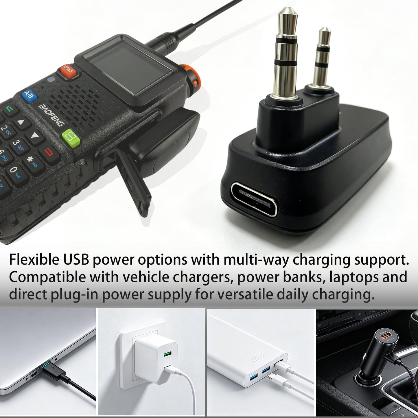 BAOFENG Programming Adapter, Wireless Radio Programmer Compatible with UV-5R, UV-5R Mini, UV-82, BF-888S, Support iOS & Android App, No PC Driver