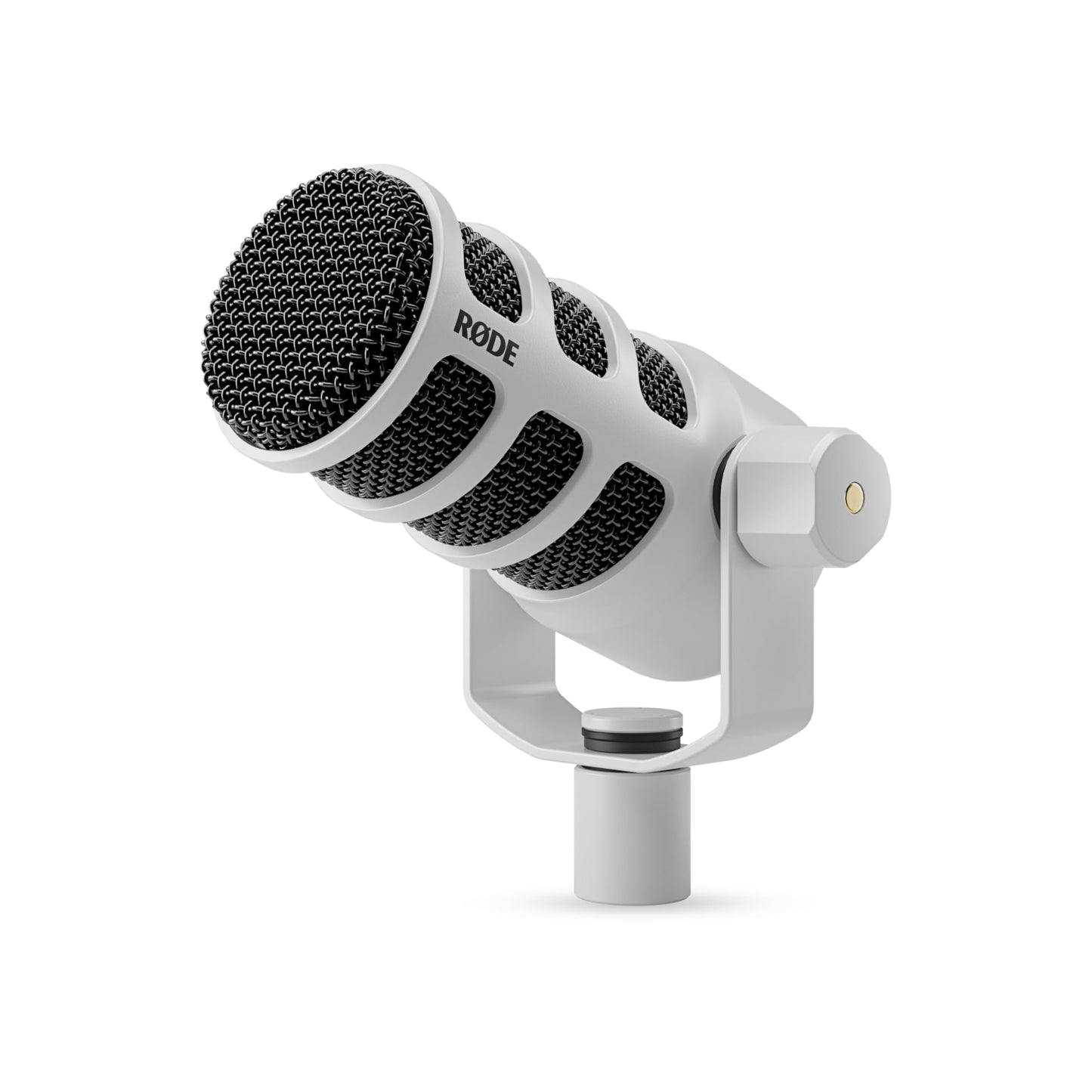 Rode PodMic Cardioid Dynamic Broadcast Microphone (White) with XLR Cable and StreamEye Polishing Cloth