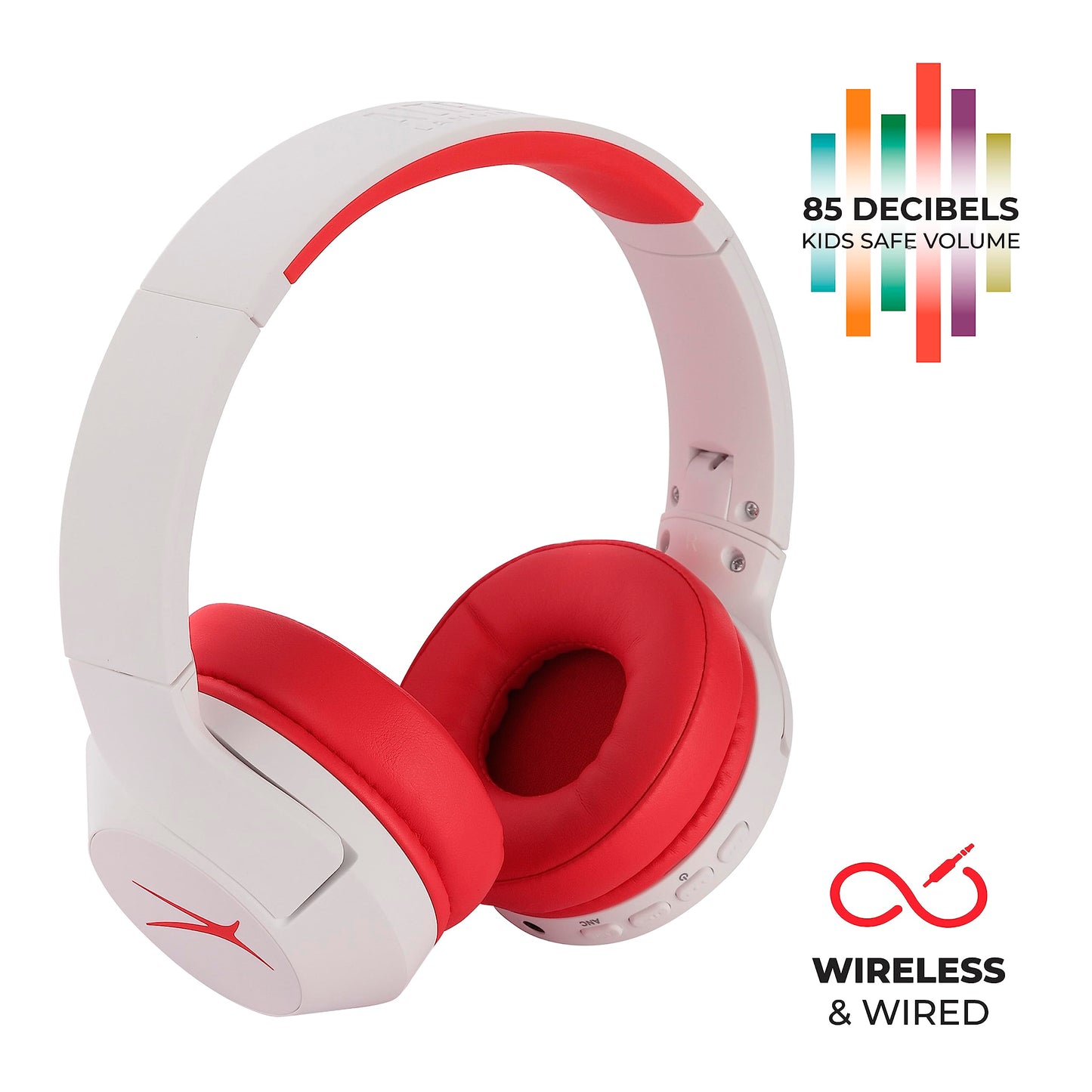 Altec Lansing Kid Safe Noise Cancelling Wireless Headphones 15H Battery, 85dB Volume Limit, Foldable Design Powerful Sound, Active Noise Cancellation