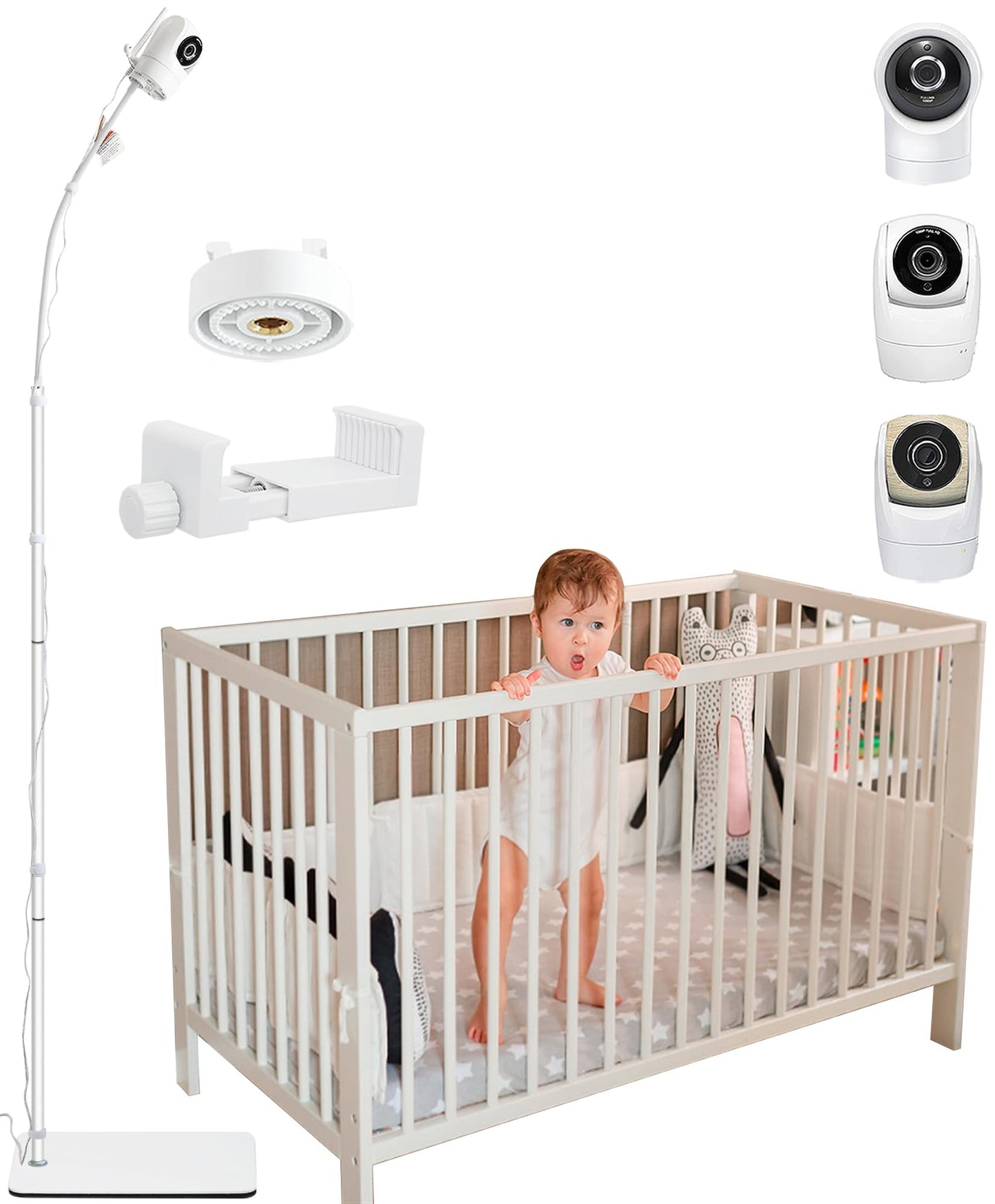 Upgraded Universal Baby Monitor Floor Stand Holder for VTech New VM901, VM928HD, VM5463, VM819, VM919HD Cameras, Stable Silent Base, Height