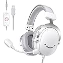 FIFINE USB PC Gaming Headset with 3.5mm Audio Jack, Detachable Microphone, 7.1 Surround Sound, Volume Control, Streaming Over-Ear Wired Headphones