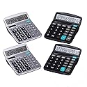 LICHAMP Desk Calculators with Big Buttons and Large Display, Office Desktop Calculator Basic 12 Digit with Solar Power and AA Battery (4 Packs