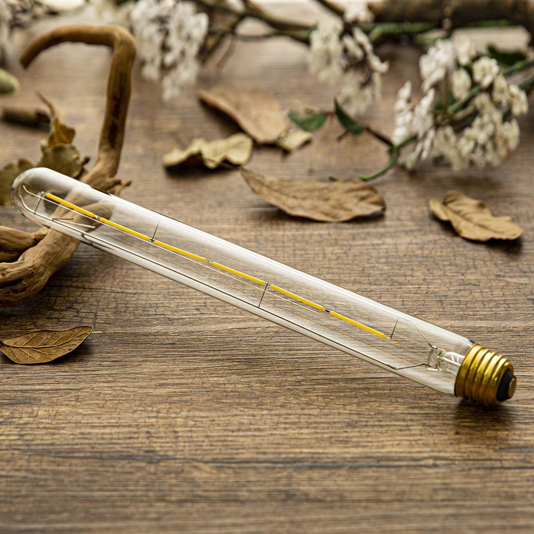 VCTC Lighting T300 6W Dimmable Led Edison Light Bulb T10(T30) Long Tubular Antique LED Filament Light,60 Watt Equivalent,4000K Daylight White,E26