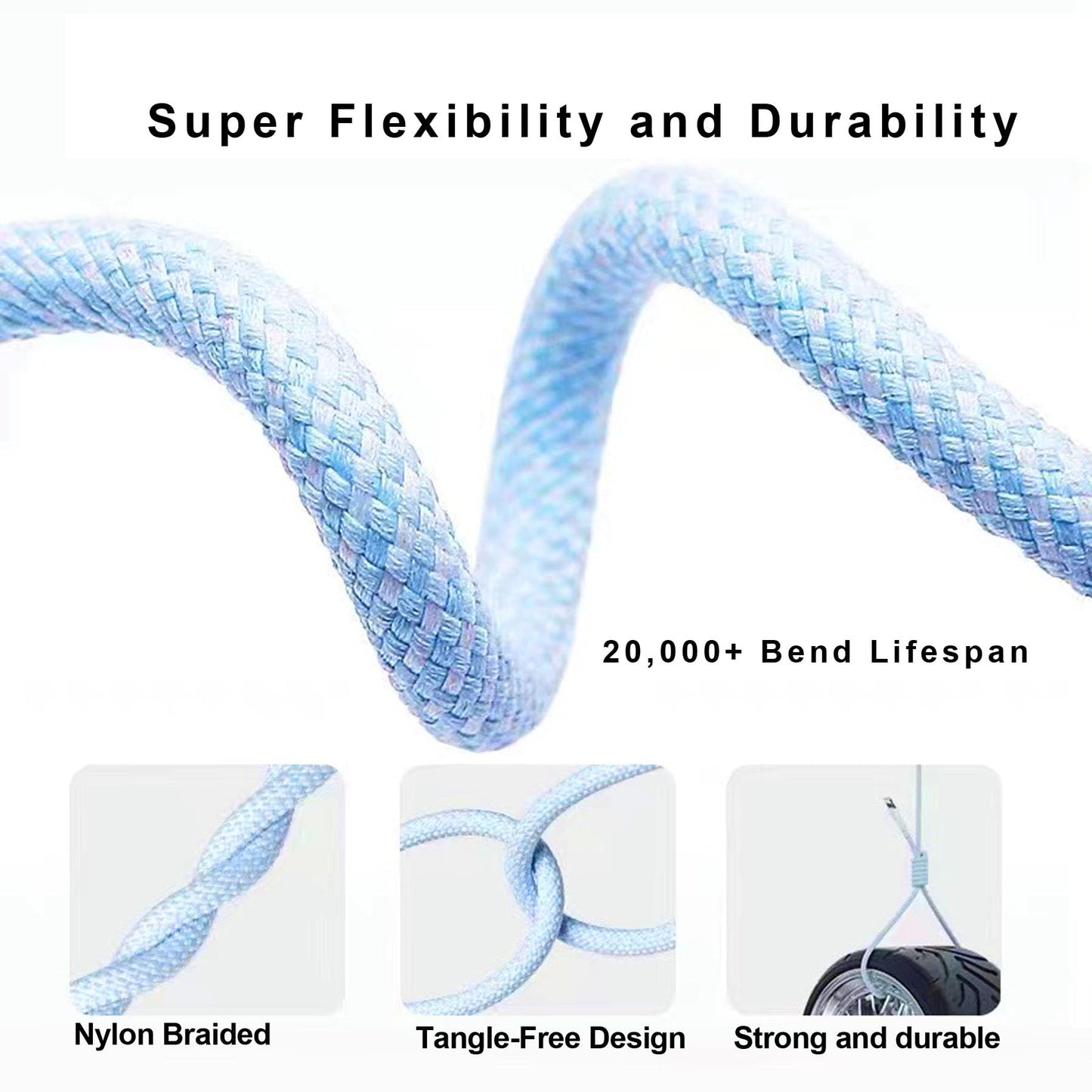 ZZrszhp Label Maker USB Type-C Charger Cable - Compatible with NIIMBOT B1, Nelko P21, PHOMEMO M250/M110/A30/M221/M260 | Durable Fast-Charge Nylon