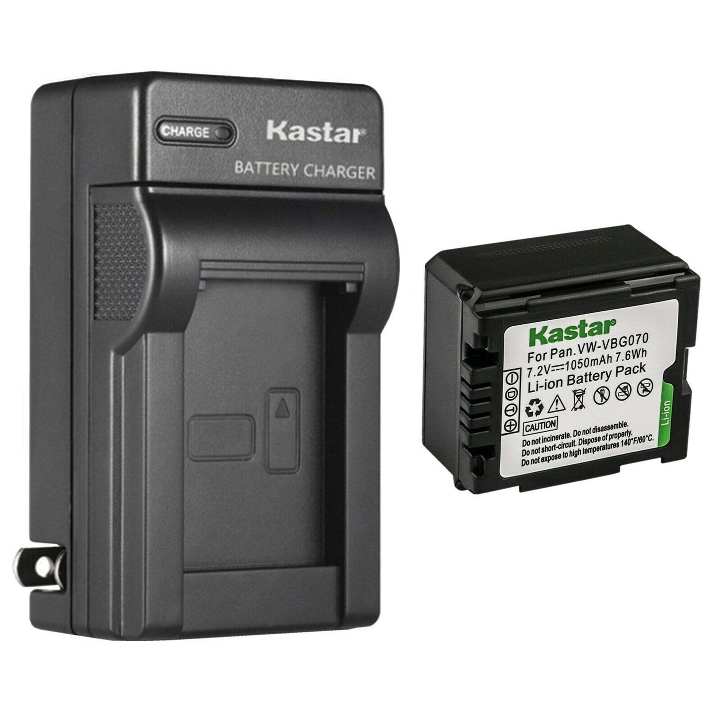 Kastar 1-Pack Battery and AC Wall Charger Replacement for Panasonic VW-VBG070, VW-VBG070A, VW-VBG070-K, VW-VBG070PPK, VW-VBG130, VW-VBG130-K