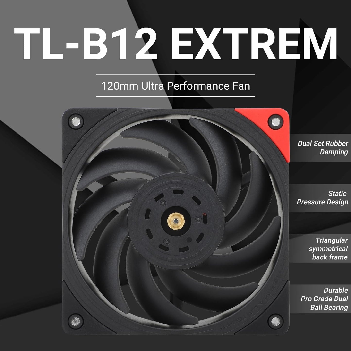 Thermalright TL-B12 Extrem CPU Fan Cooler,Industrial Grade Fans,with High Speed 3150RPM,120mm Cooling PWM Fan,Three-time Dynamic Balance