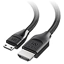 Cable Matters 48Gbps 8K Mini HDMI to HDMI 2.1 Cable - 6.6ft, Supports 8K@60Hz / 4K@240Hz with HDR, MiniHDMI Cable Works with DSLR Camera, Camcorder