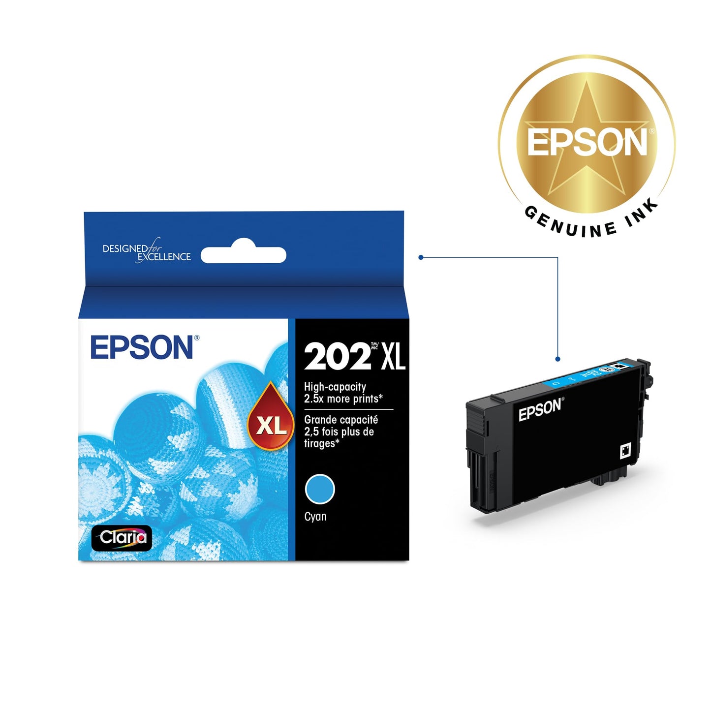 Epson T202XL220 Claria High-capacity Ink Cartridge - Cyan