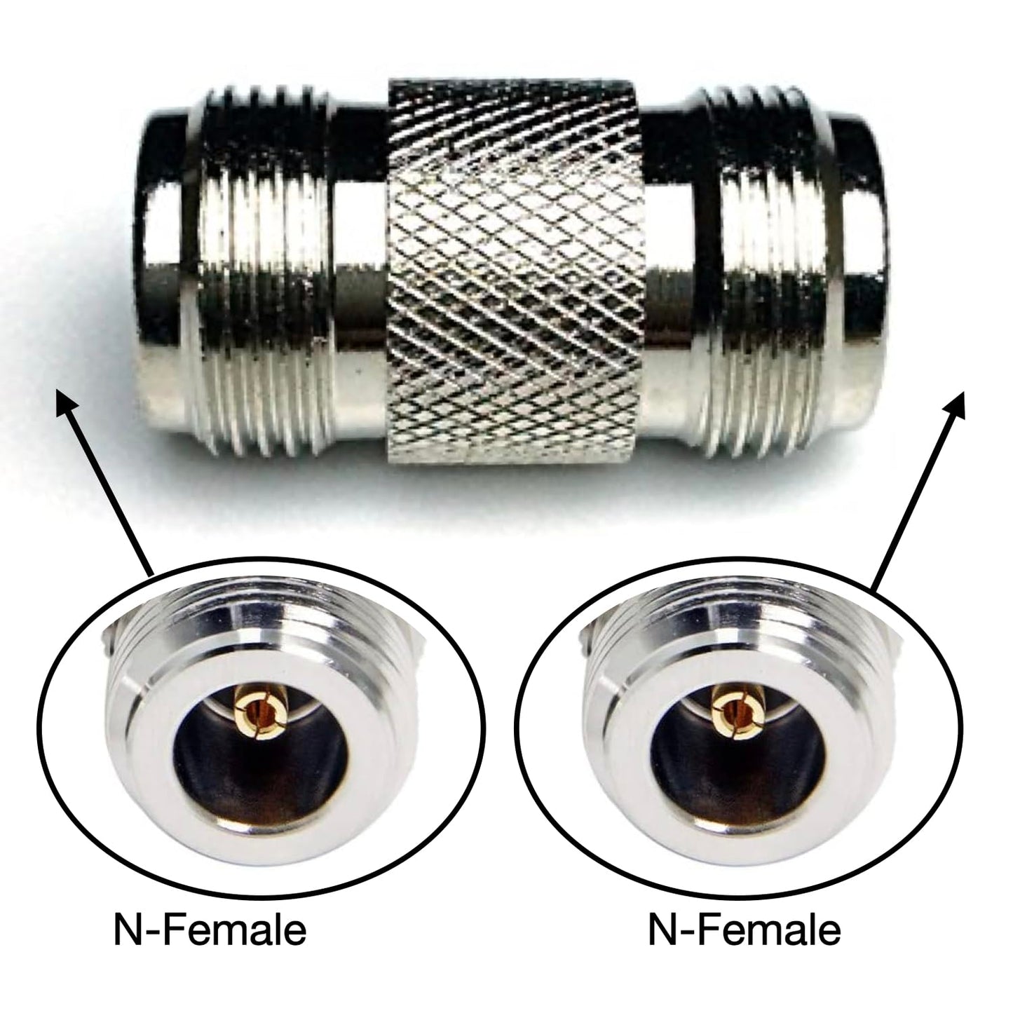 CESS 2pcs N Type Adapter N Female to N Female Barrel RF Coax Connector Coupler 50ohm for Ham Radio Antenna, WiFi Antenna, Router