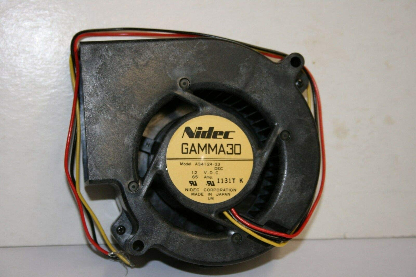 NIDEC Gamma30 97mmx33mm Blower Fan 12VDC 3 Bare Wires A34124-33 Made in Japan