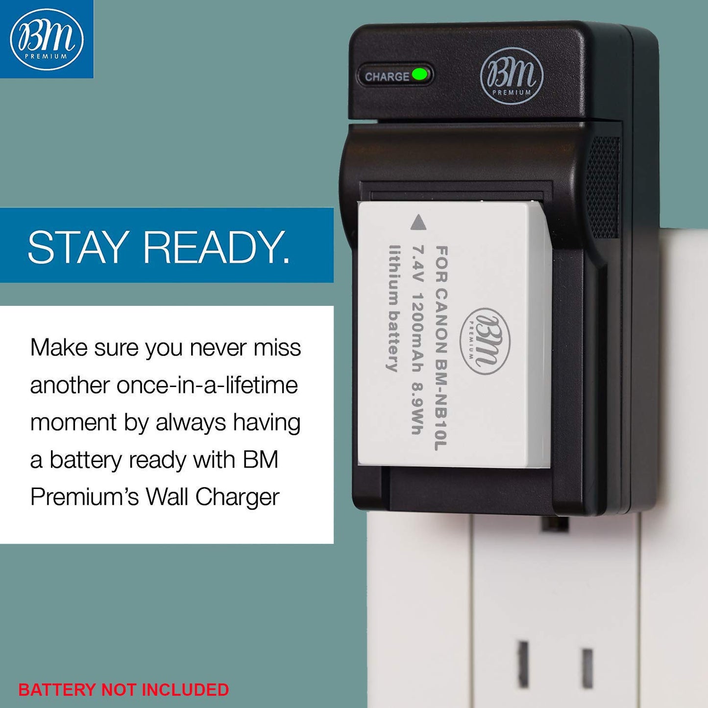 BM Premium NB10L Battery Charger for Canon PowerShot G15, G16, G1 X, G3-X, SX40 HS, SX50 HS, SX60 HS Digital Camera (CB-2LC Replacement)
