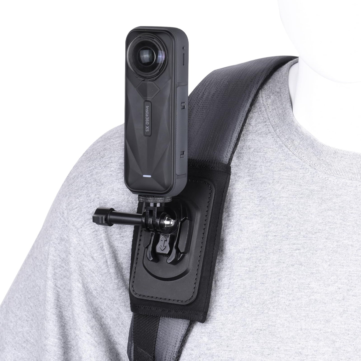 BRDRC Backpack Mount for Insta360 X5 X4 Air, Bag Strap Anti-Slip Shoulder Clip Belt for Insta 360 X5 X4 Air X3 X2 GO 3S Ace Pro, for DJI OSMO 360,