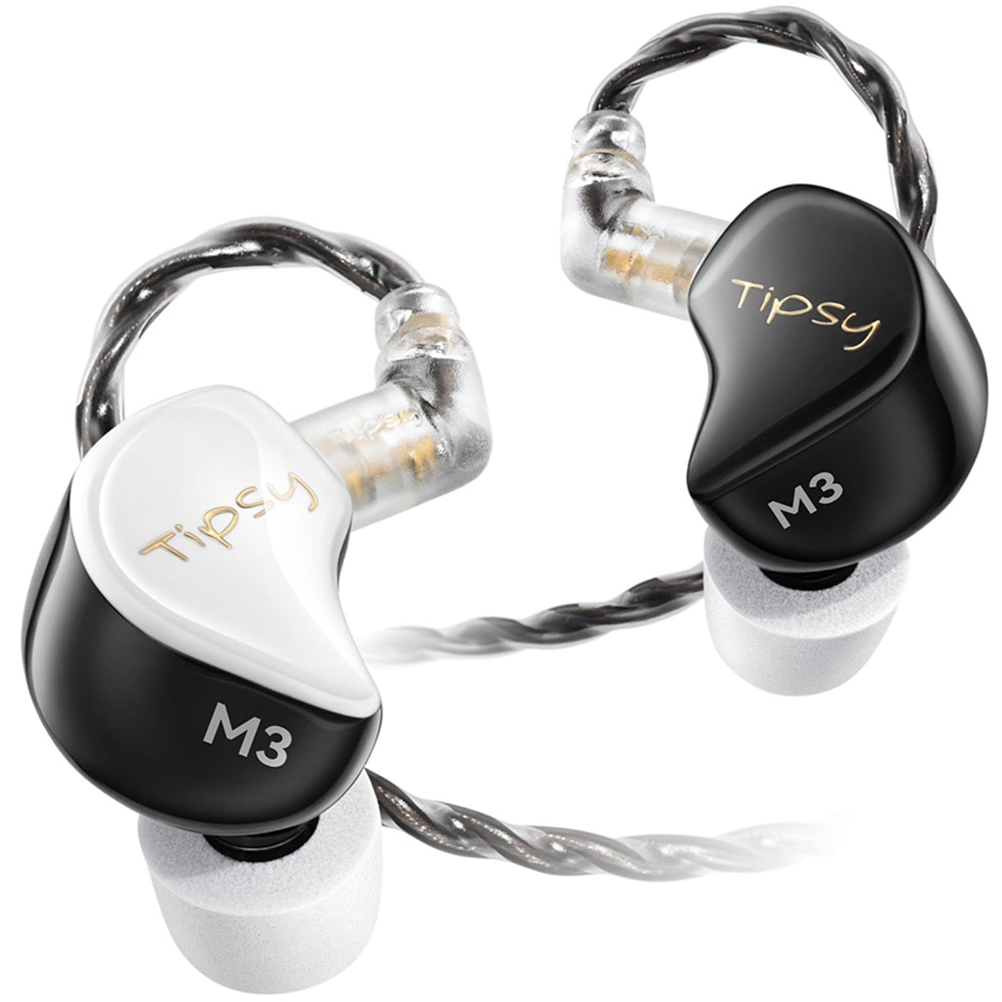 TipsyAuthen Tipsy M3 Professional IEM for Musicians, 2BA + 1DD Drivers, 36dB PNC, IPX5, Acoustic-Runway™ Technology, Skin-Friendly Resin, Detachable