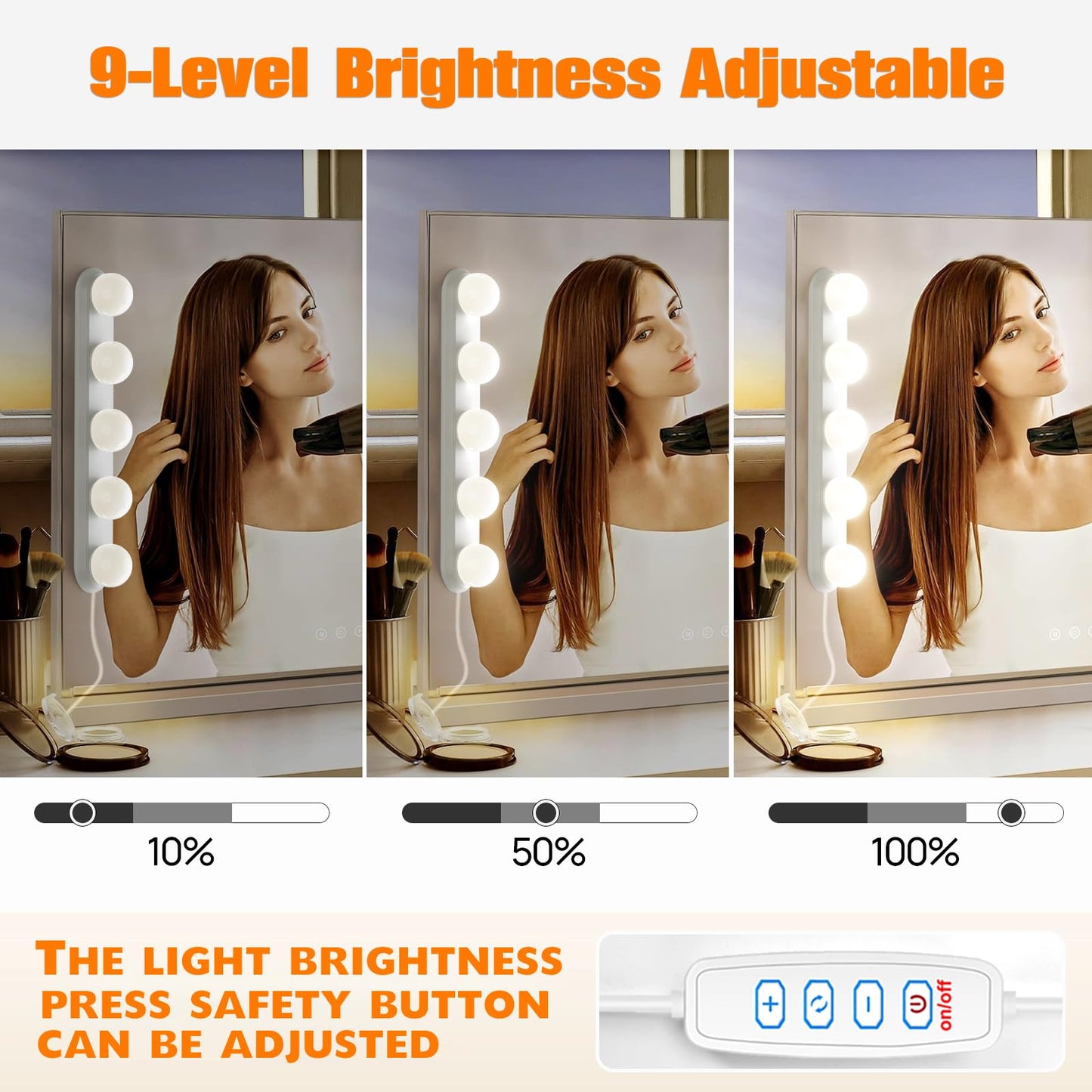 Makeup Light,Portable Led Vanity Lights with 3 Colors Lighting Mode Adjustable & Dimmable for Vanity Table Dressing Room Mirror