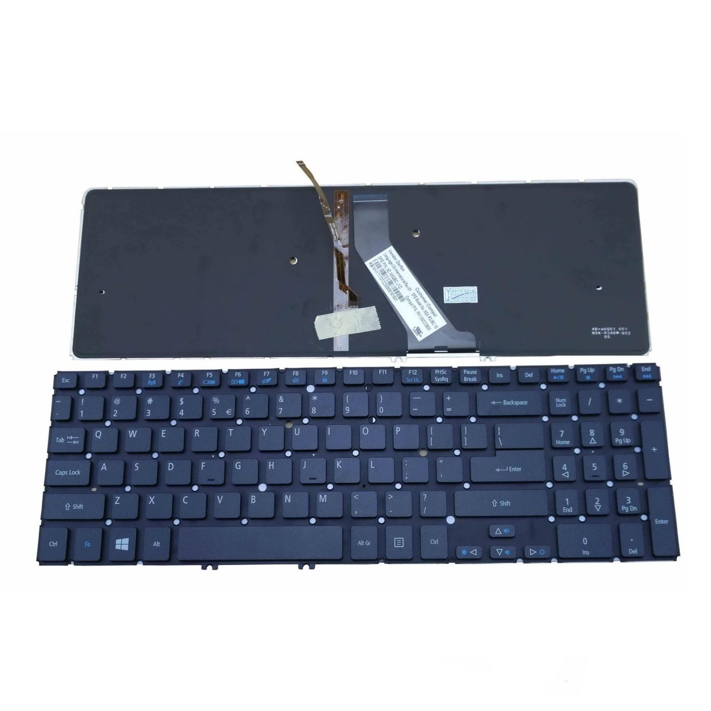 New Laptop Backlit Keyboard (Without Frame) Replacement for Acer Aspire Q5LJ1 US Layout Black Color