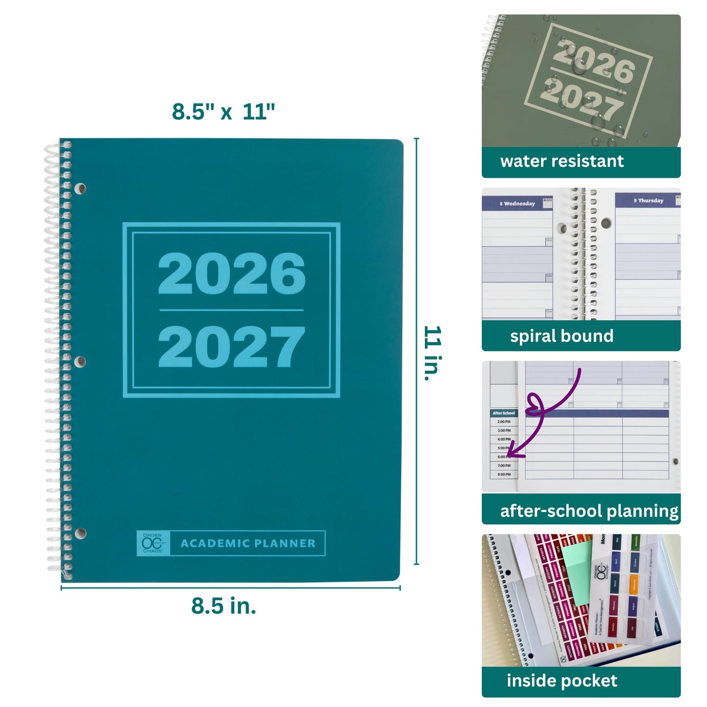 2021-2022 Academic Planner, A Tool for Time Management, Daily, Weekly & Monthly School Agenda for Keeping Students On Track & On Time, Size 8.5x11