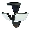 IQ America LED Outdoor Motion Sensor Security Floodlight - 1100 Lumens, 180° Detection, Weatherproof Design, Versatile Eave or Wall Mounting, Exit