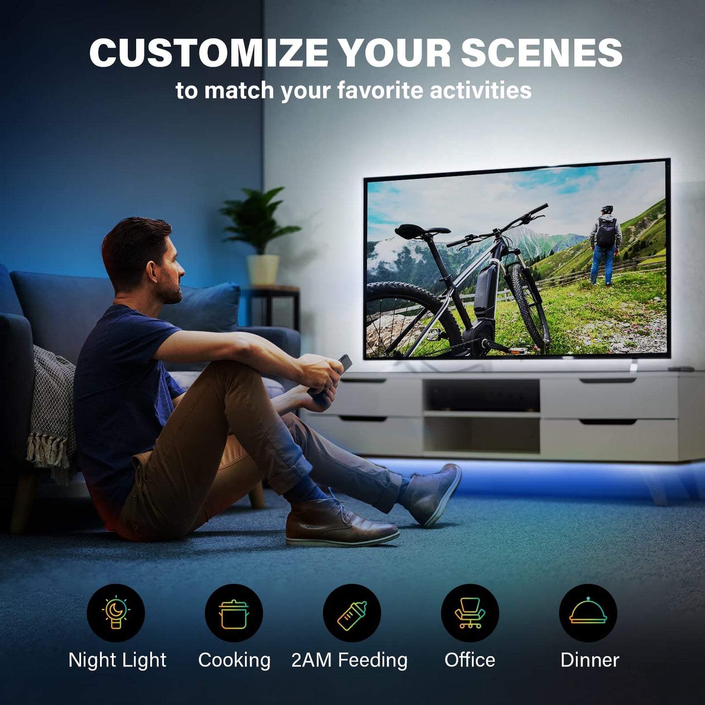 Sengled Smart LED Strip Lights, 16.4ft Wi-Fi LED Lights Work with Google Home, 16 Million Colors, RGB, Music Sync, Adjustable Length, 25,000 Hours