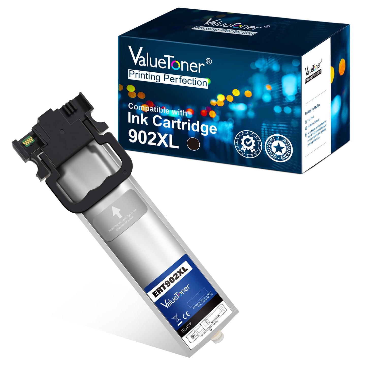 Valuetoner Remanufactured Ink Pack Replacement for Epson 902XL 902 XL T902XL120 Used in Workforce C5210 C5290 C5710 C5790 Printer (1 Black)