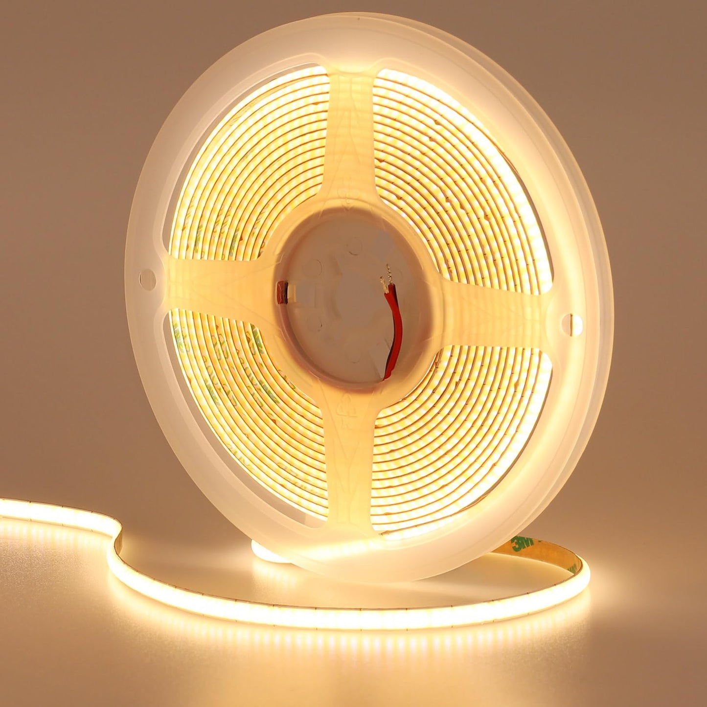 GOMING 12V 5mm Width COB LED Strip Light Warm White 3000K 16.4ft(5M) 2000LEDs CRI 93+ Uniform Glow Flexible Not Waterproof IP20 LED Tape Lights
