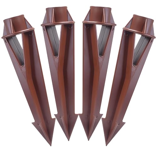 Hyoquilex Lighting Ground Stake Spike Replacement for Outdoor Low Voltage Landscape Spotlight Pathway Flood Light,1/2" NPT Thread Brown