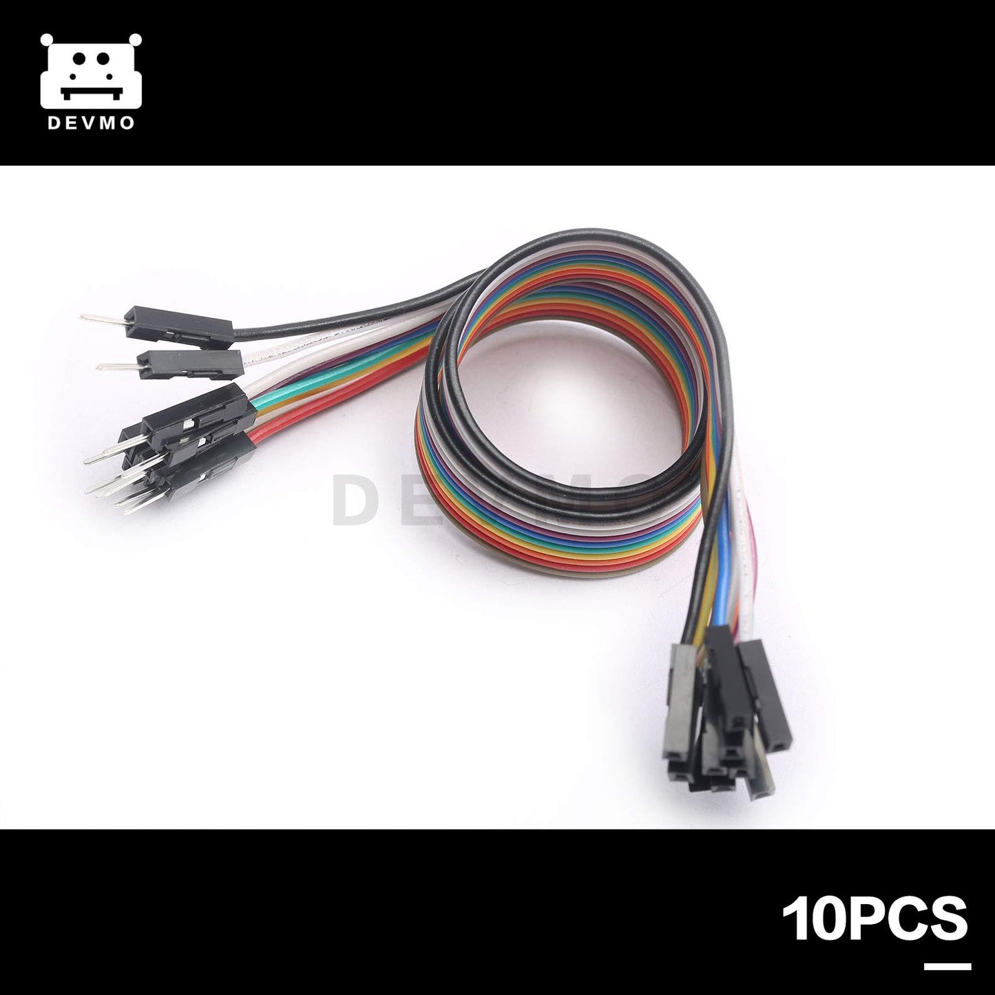 DEVMO Multicolored 10pcs Male to Female Dupont Wire Jumper Cable Ribbon Compatible with SMT32 Ar-duino Raspberry Pi Breadboard 30cm