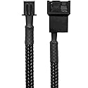 CRJ Mini 2-Pin Fan Adapter Cables (2-Pack) - 4-inch (10cm), Black Sleeved - Connect 3-Pin & 4-Pin PC Fans to Mini 2-Pin JST XH 2.5mm Headers