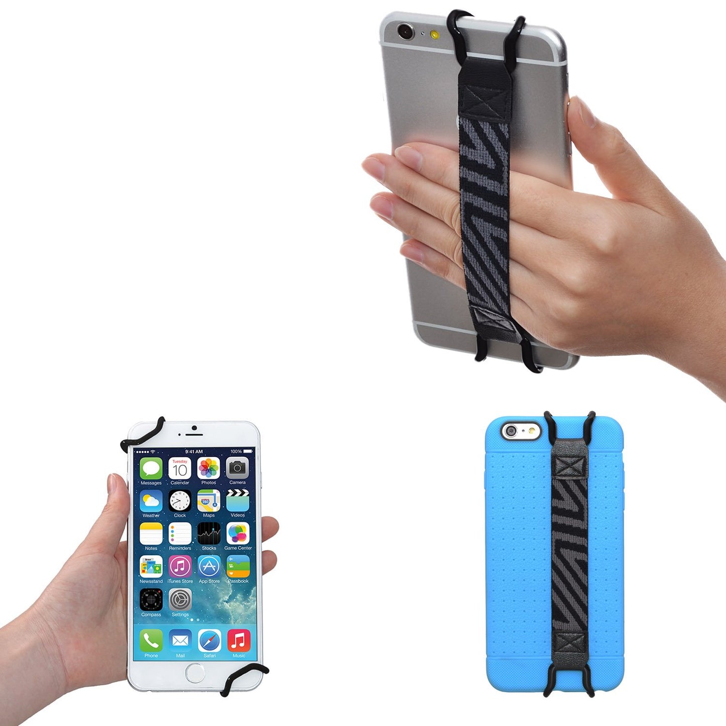 TFY Security Hand Strap Holder Compatible with iPhone, Galaxy & Other Phones - iPhone Air / 17 Pro Max / 17 Pro / 16/15 / 14 Plus / 13/12 Mini / 11