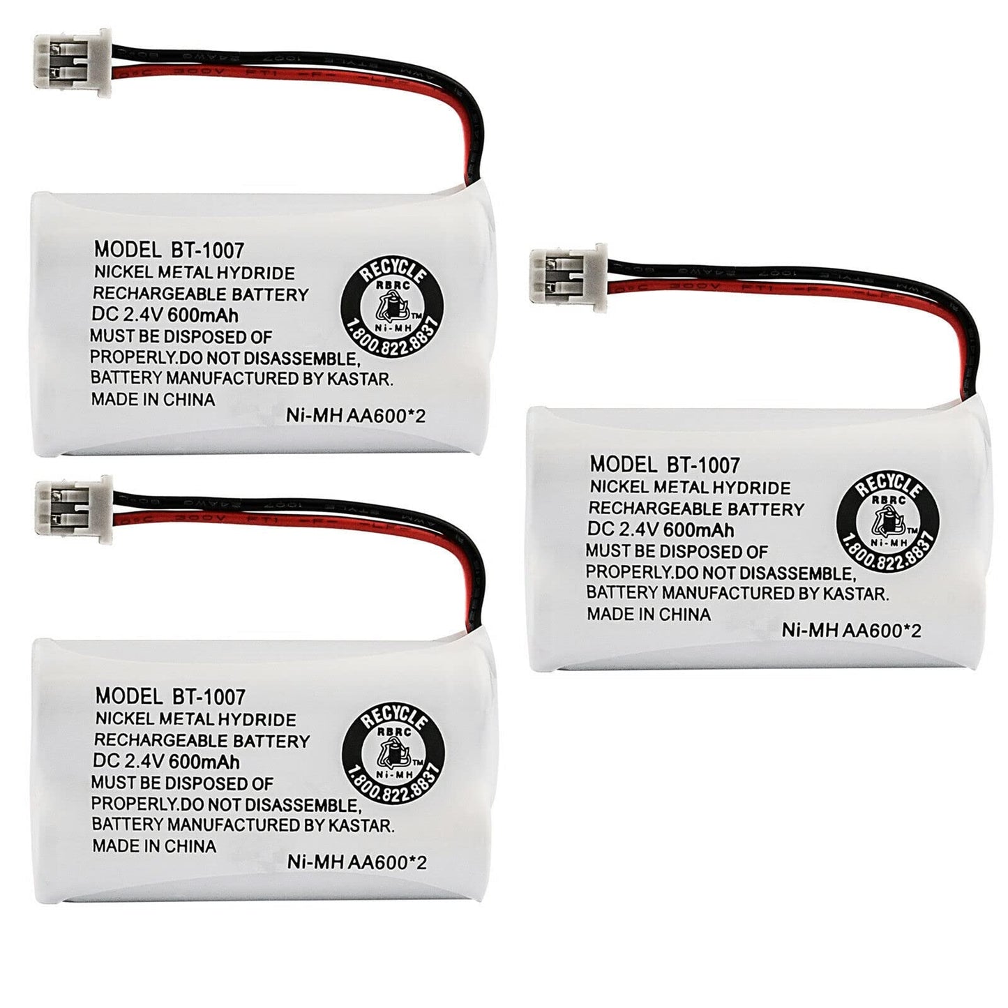 Kastar 3-Pack BBTY0651101 Model BT1007 Cordless Phone Battery for Uniden BT-1007 BT-1015, CEZAI2998 DECT1340 DECT1363 DECT1363BK DECT1363-2 DECT1480