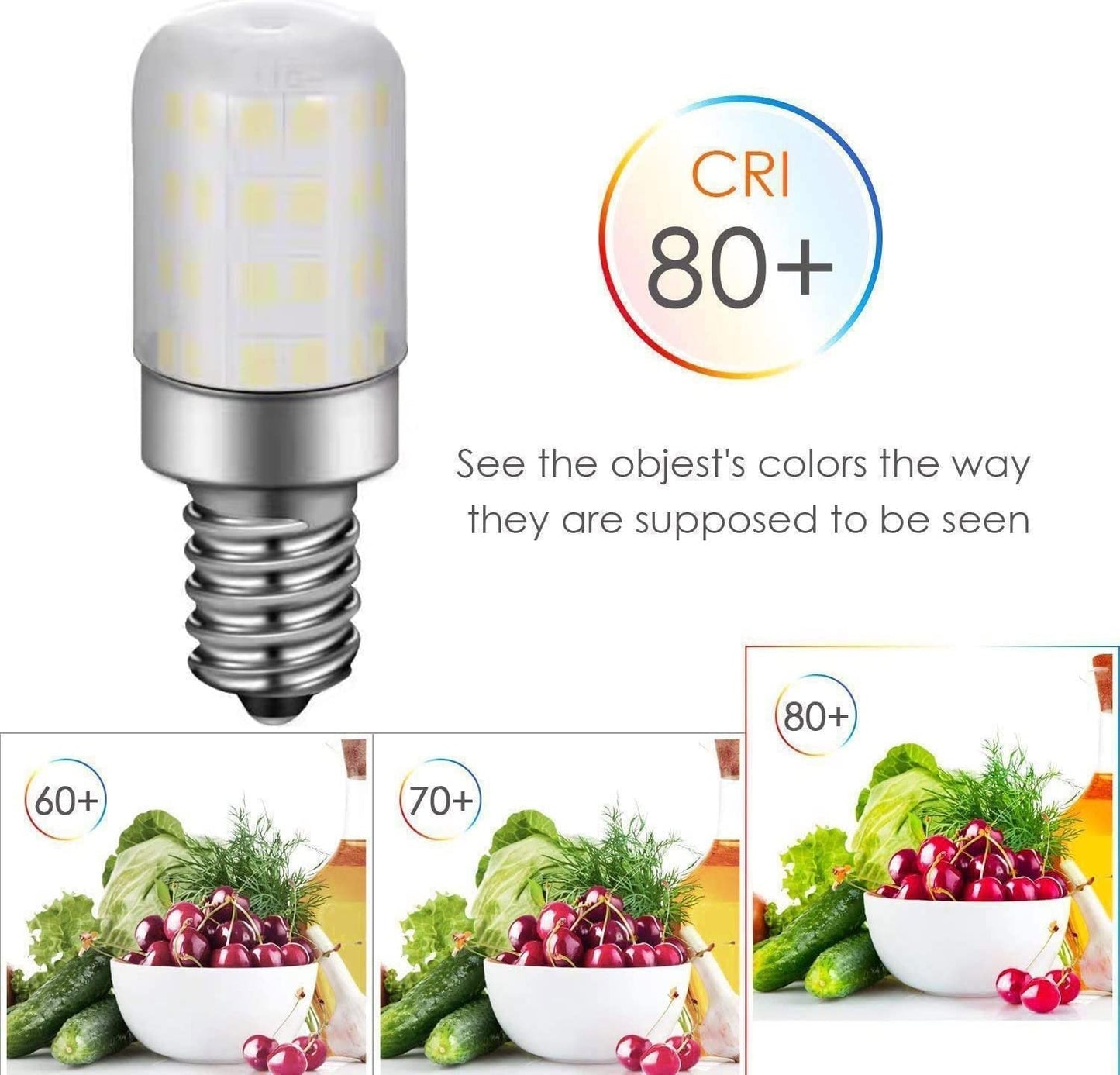E12 Led Light Bulb 4W Equivalent 40W C7 Replacement Bulbs Clear Type B Candelabra Base Bulbrite Non-Dimmable Daylight White 6000K 5Pack