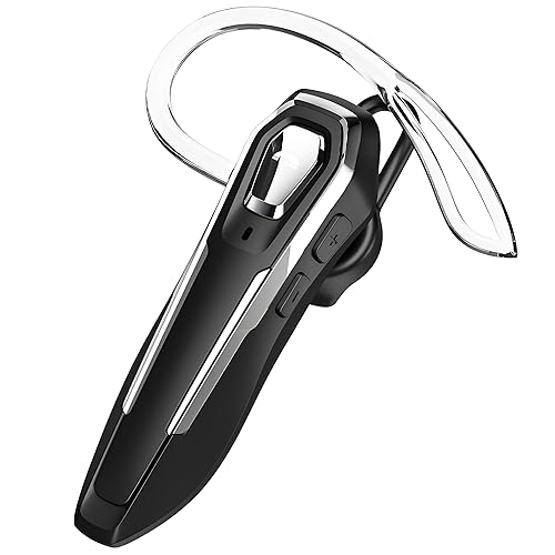 Single Ear Bluetooth Headset V5.4 Noise Canceling Microphone, Bluetooth Earpiece, 36Hrs Talk Time, Hands-Free Wireless Headset