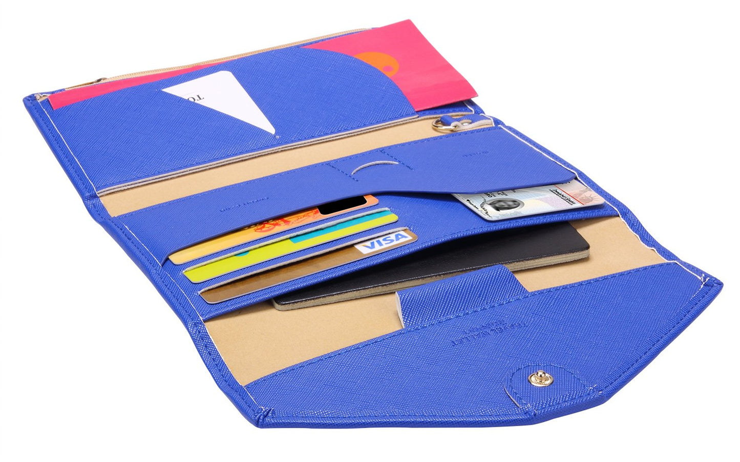 ZOPPEN Multi-Purpose RFID Blocking Travel Passport Wallet Ver.4 – Trifold Document Organizer & Holder, Dazzle Blue