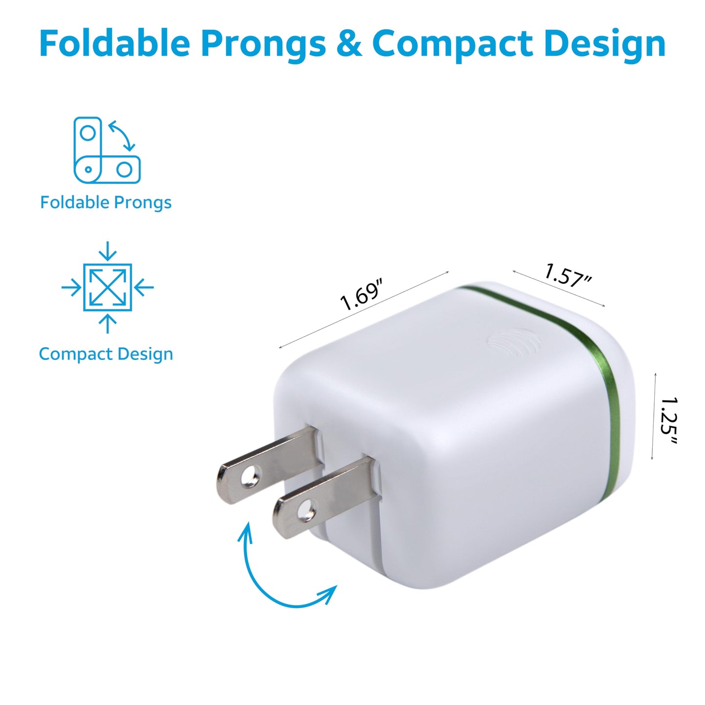 AT&T USB-C Wall Charger 30W Fast Charging Power Adapter - Foldable Prongs, Compact Travel Charger - Compatible with iPhone 15, iPad, Samsung Galaxy