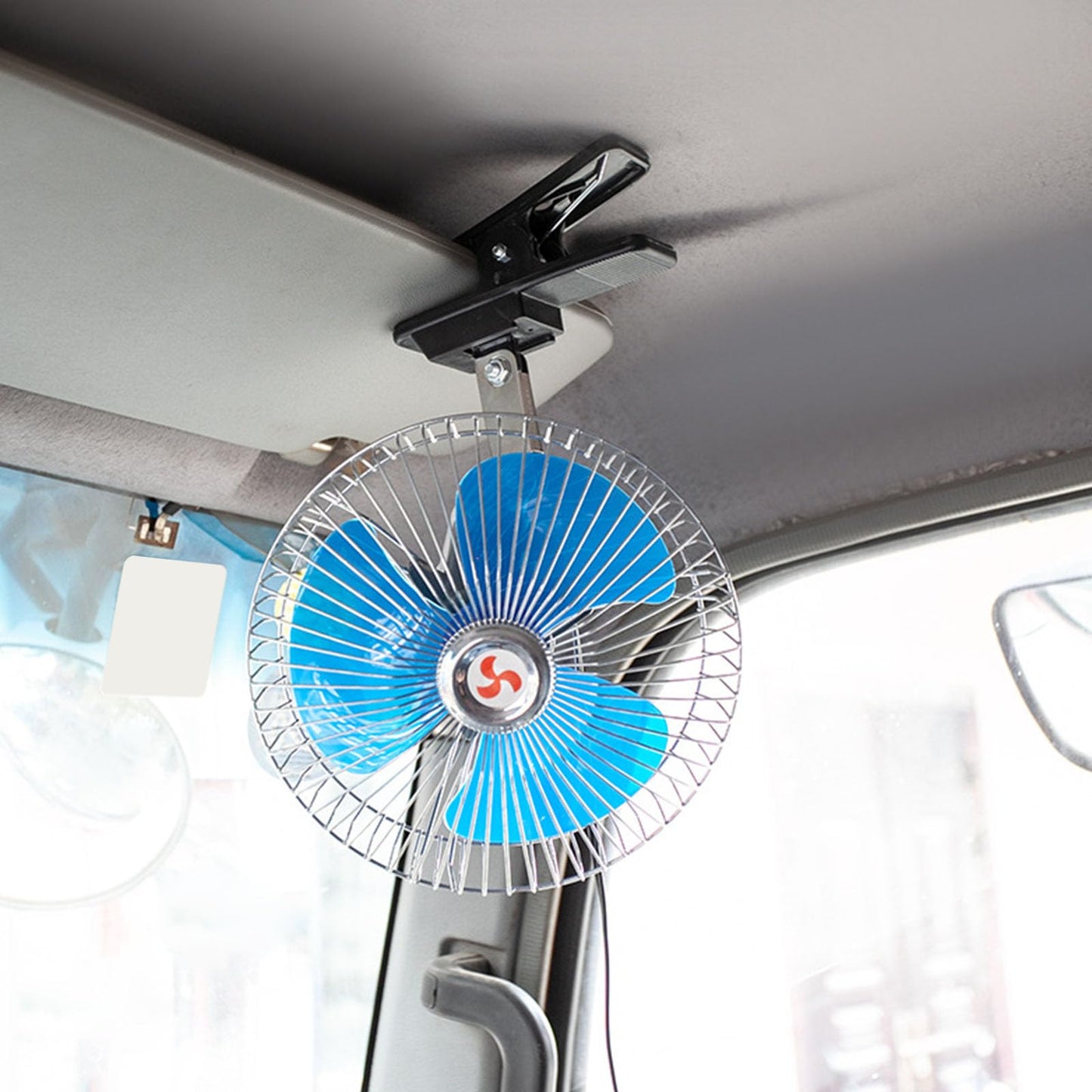 6 Inch 12V Metal Truck Cab Cooling Fan Auto Oscillating Head Portable