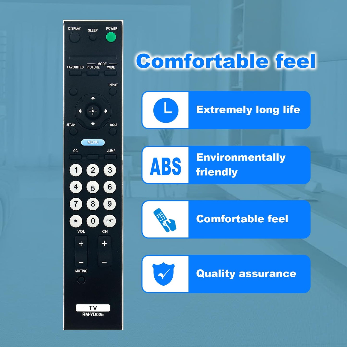 RM-YD025 Replaced Remote fit for Sony TV KDL-46S4100 KDL-40S4100 KDL-52S4100 KDL-22L4000 KDL-40S504 KDL-19M4000 KDL-40S5100 KDL-40SL150 KDL-40V5100