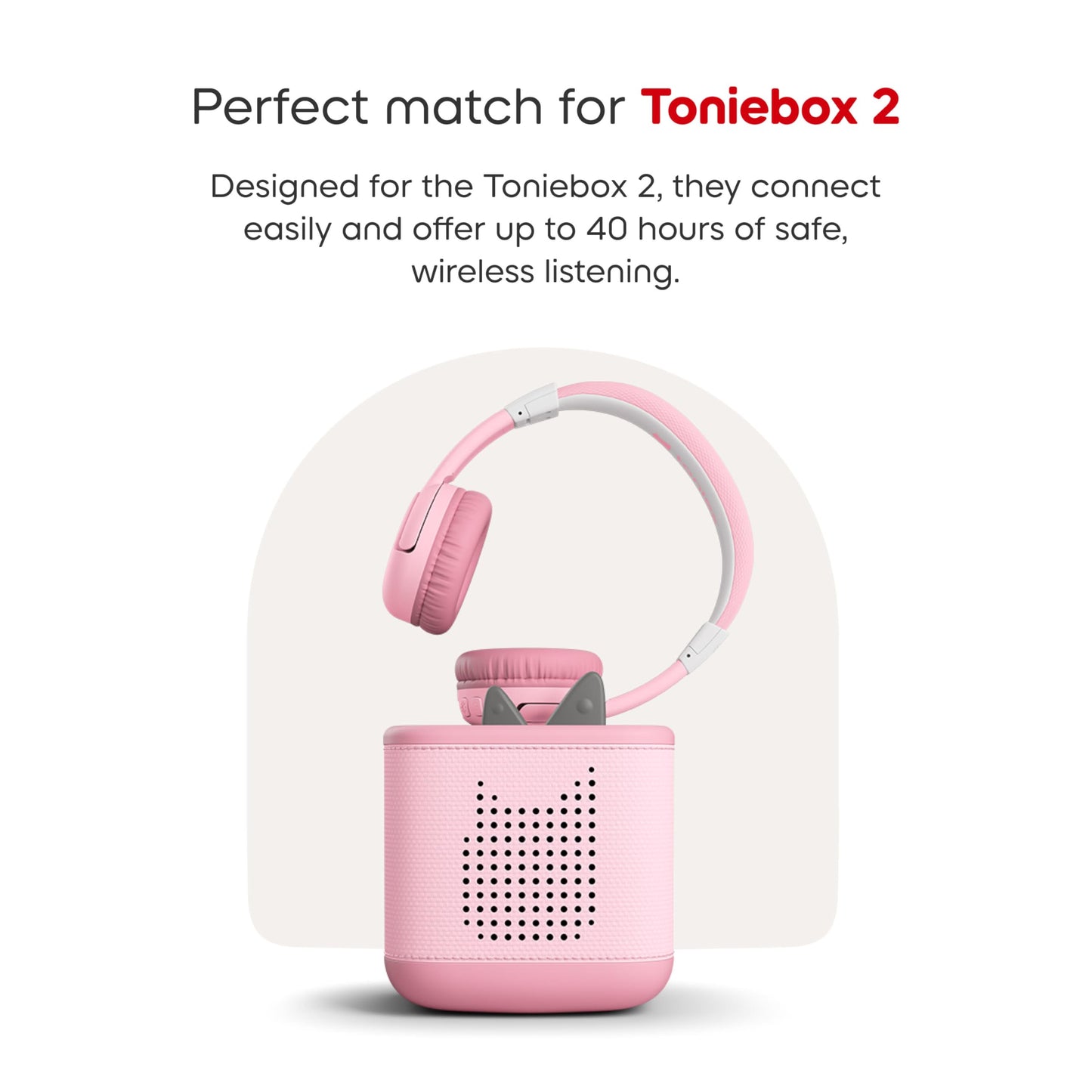 Tonies Bluetooth Headphones for Toniebox 2 - Cloud Pink