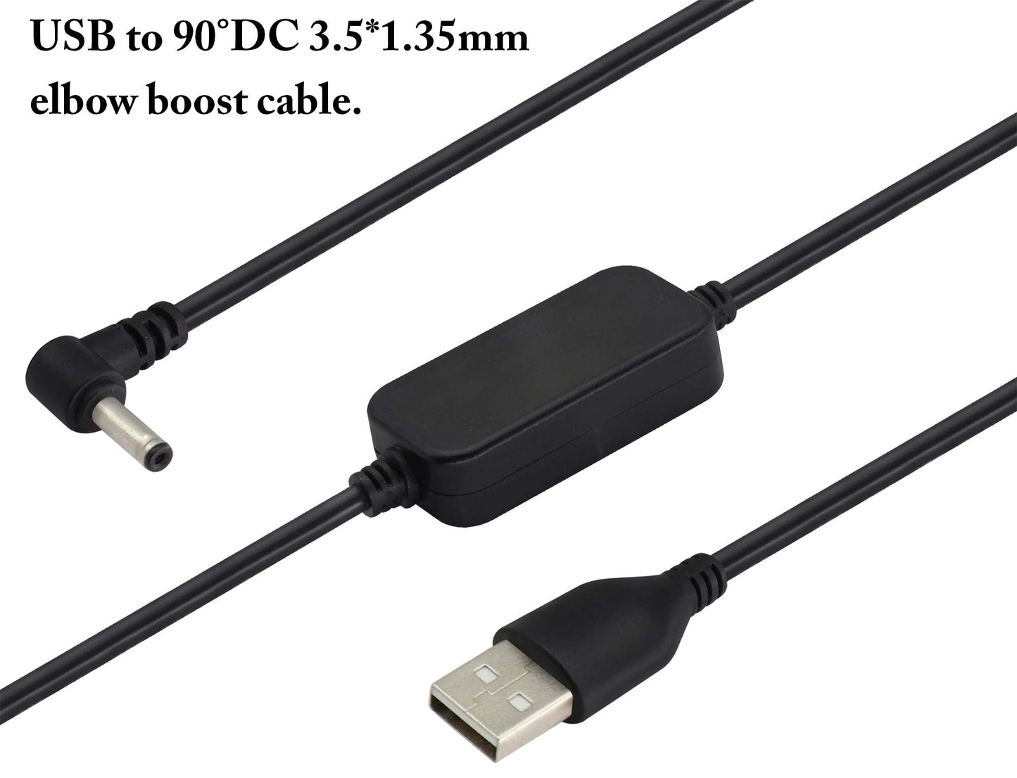 zdyCGTime USB 2.0 Male to 90° dc 3.5 * 1.35mm Male 5v Elbow Boost line,USB to Type H Barrel Cable,USB 12v Cable,Suitable for Desk Lamps,mini