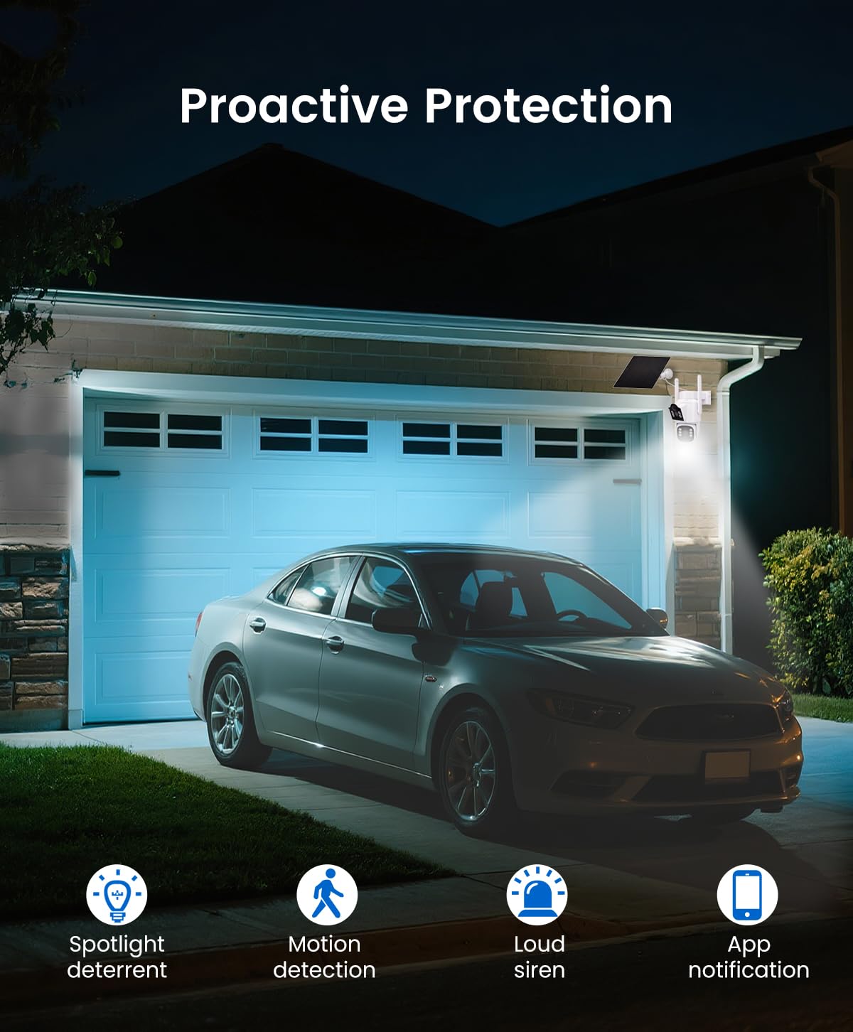 CasaCam SolCam | Solar Security Camera Wireless Outdoor | Home Security, Dual Lens 2K+2K, Auto Tracking, AI Human Detection, Color Night Vision