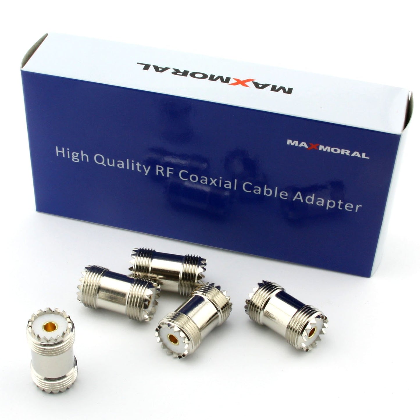 Maxmoral 5-Pack PL-259 Coax Cable Adapter - UHF Female to Female Connector Plug