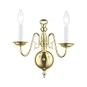 Livex Lighting 5002-02 Williamsburgh 2 Light Polished Brass Wall Sconce
