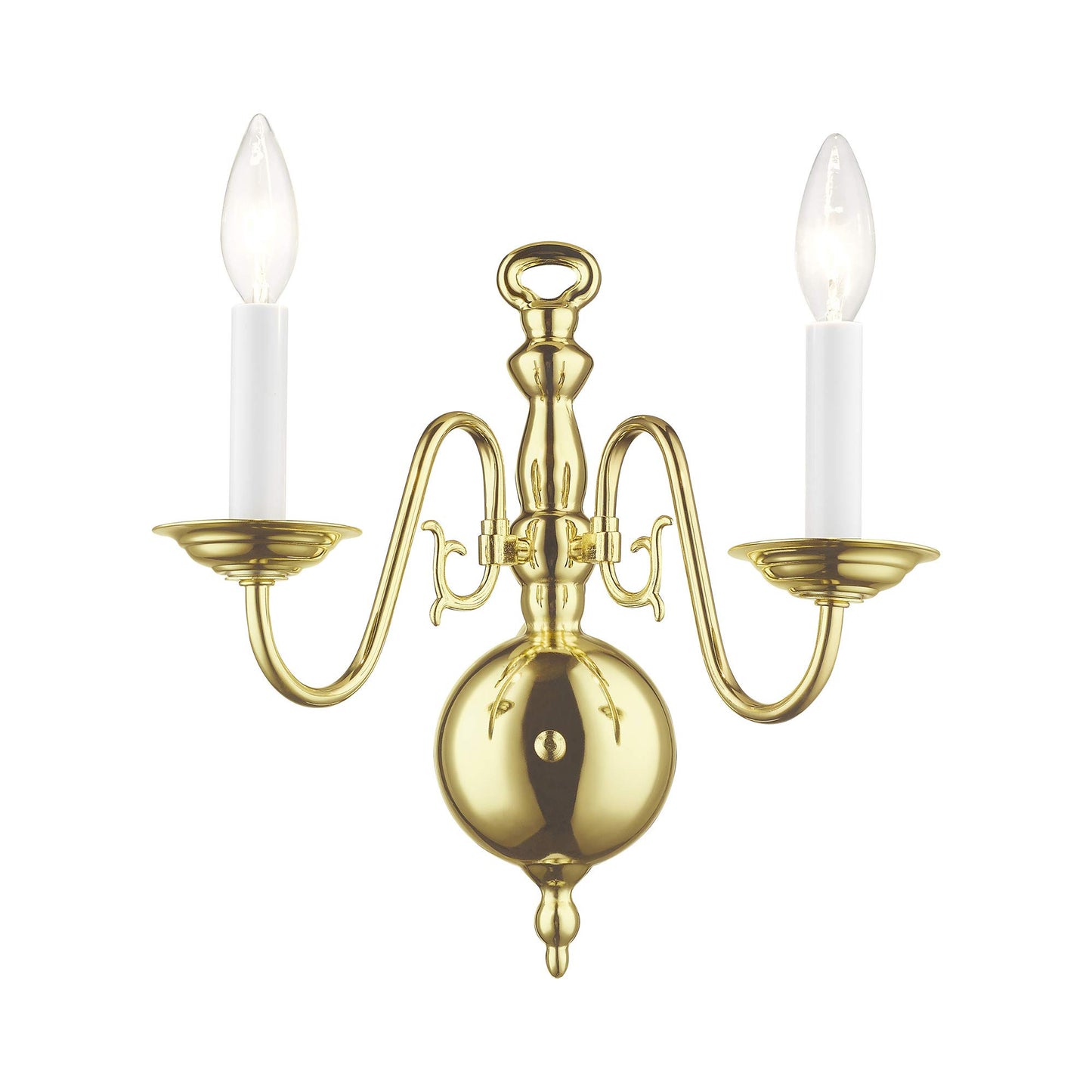 Livex Lighting 5002-02 Williamsburgh 2 Light Polished Brass Wall Sconce