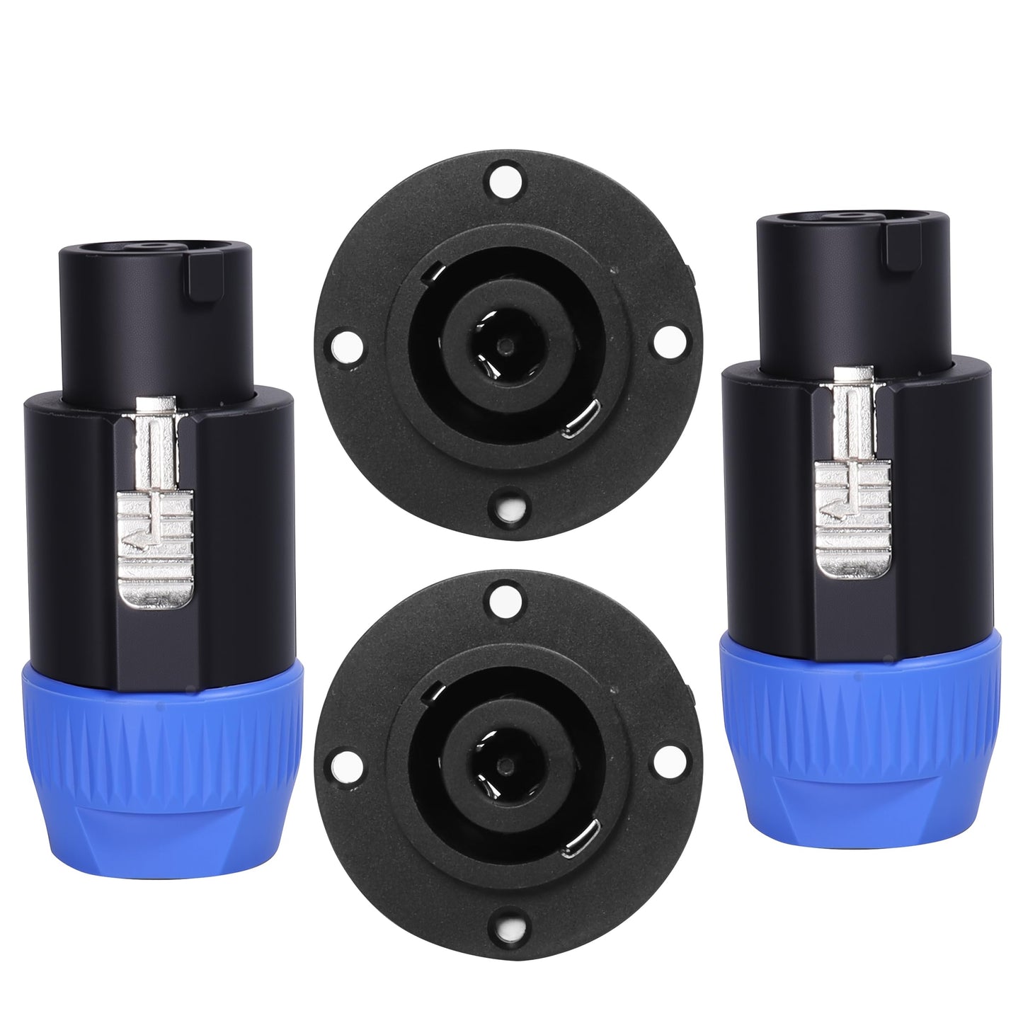 HBU 2 Sets (4 Packs) 8 Pole Speakon Connector Kit - 2pcs 8 Pin Speak-ON Connectors and 2pcs Panel Mount Chassis Socket Adapter for NL8FC, NL8FX
