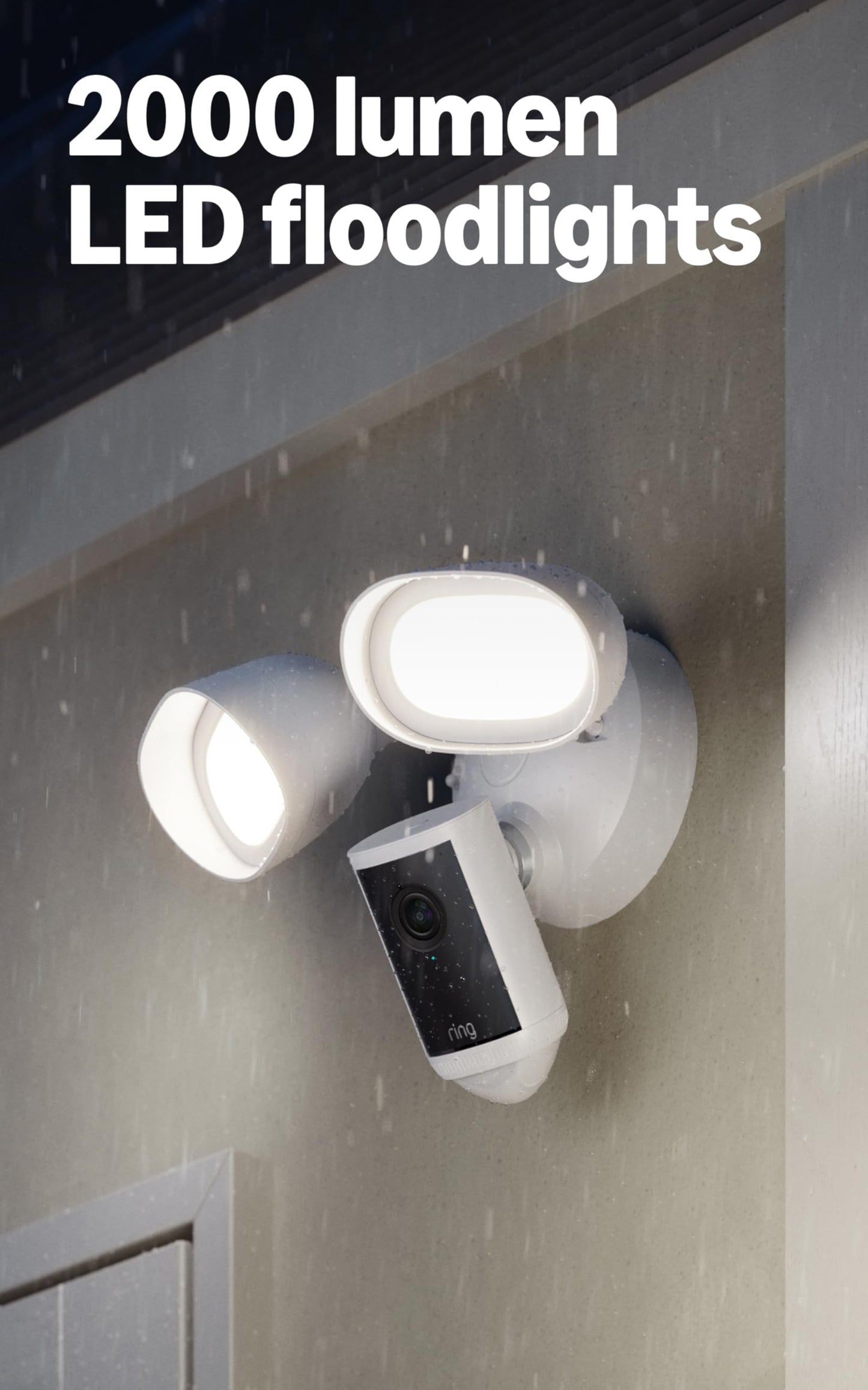 Ring Floodlight Cam Pro, Wired (newest model), Home or business security, Retinal 4K with wide-angle video, 10x Enhanced Zoom, and 2000 Lumen