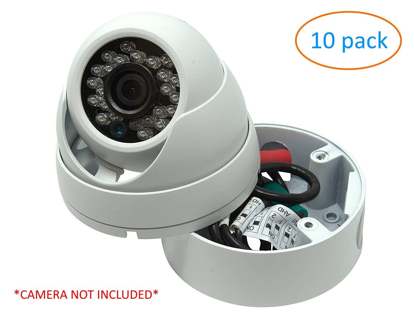 Kenuco White 3.75" Camera Base Junction Outlet Box for Fixed Lens Eyeball Turret Dome CCTV Security Cameras - 10 Pack