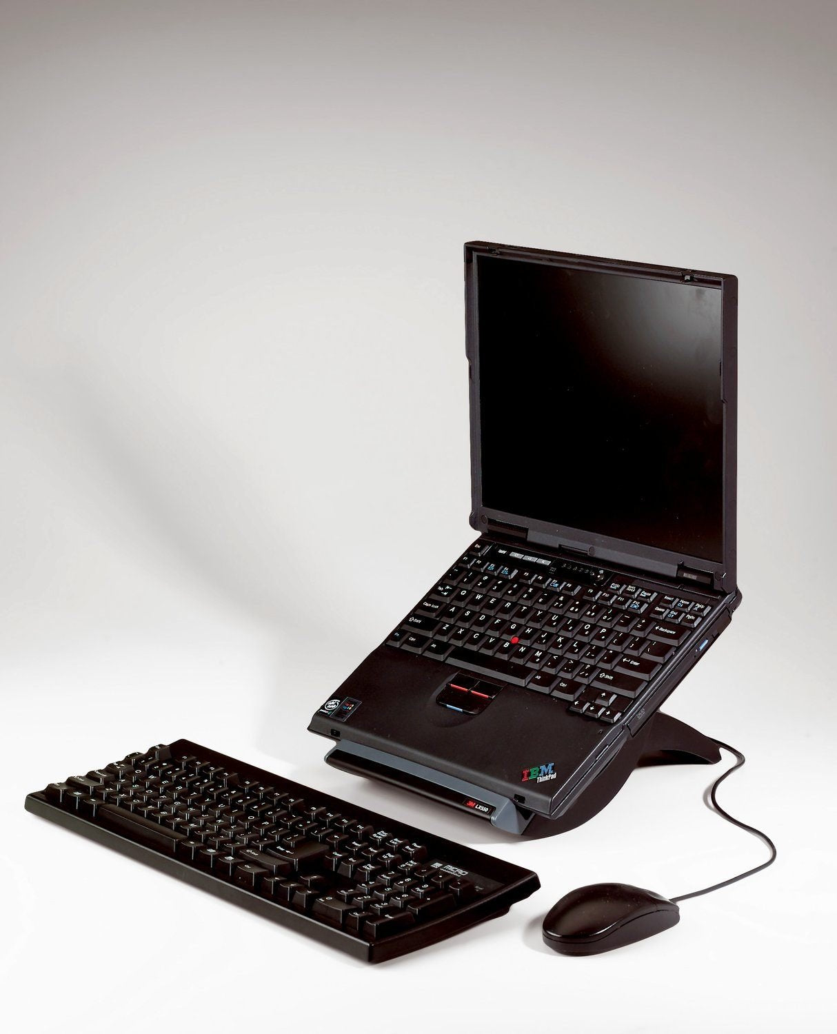 Vertical Notebook Computer Riser, Cable Management, 9x12x6 1/2 - 9 1/2, Black