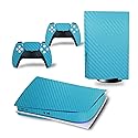HAO Carbon Fibre Skin for PS5 Console and 2 Controllers Sticker Same Decal, Durable, Scratch Resistant, Bubble-Free Cover Compatible with PlayStation