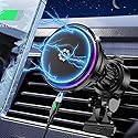 Upgraded TEC and Fan Phone Cooling Magnetic Wireless Car Charger, for MagSafe Car Charger Mount, RGB, Air Vent 15W Fast Charging Car Phone Holder