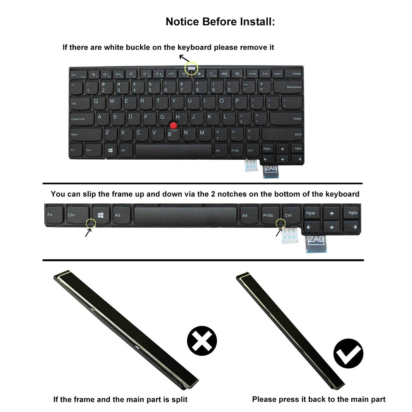 AUTENS Replacement US Keyboard for Lenovo ThinkPad T460s T470s (Not Fit T460 T460p T470 T470p) (6 Fixing Screws) (Backlight)
