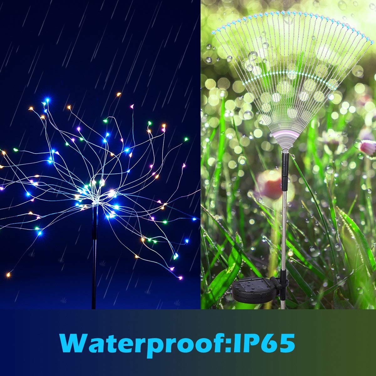 HELESIN Outdoor Solar Garden Lights,105 LED Solar Powered Decorative Stake Landscape Light DIY Flowers Fireworks Stars for Walkway Pathway Backyard
